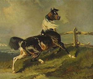 Alfred-de-Dreux skewbald stallion